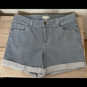 Striped Jean shorts